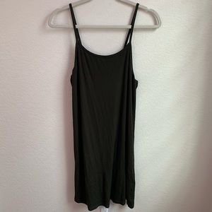 Olive Green Body-Con Midi Ribbed Dress SIZE: S/M